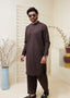 Dark Brown Kameez Shalwar with Metal Button- HM 003