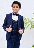 5pcs Blue suit (Coat+Waistcoat+Pant+Shirt+Bow) - CPS 002