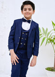 5pcs Blue suit (Coat+Waistcoat+Pant+Shirt+Bow) - CPS 002