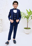 5pcs Blue suit (Coat+Waistcoat+Pant+Shirt+Bow) - CPS 002