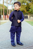 Blue Waistcoat Suit - WKS 020 BOGO