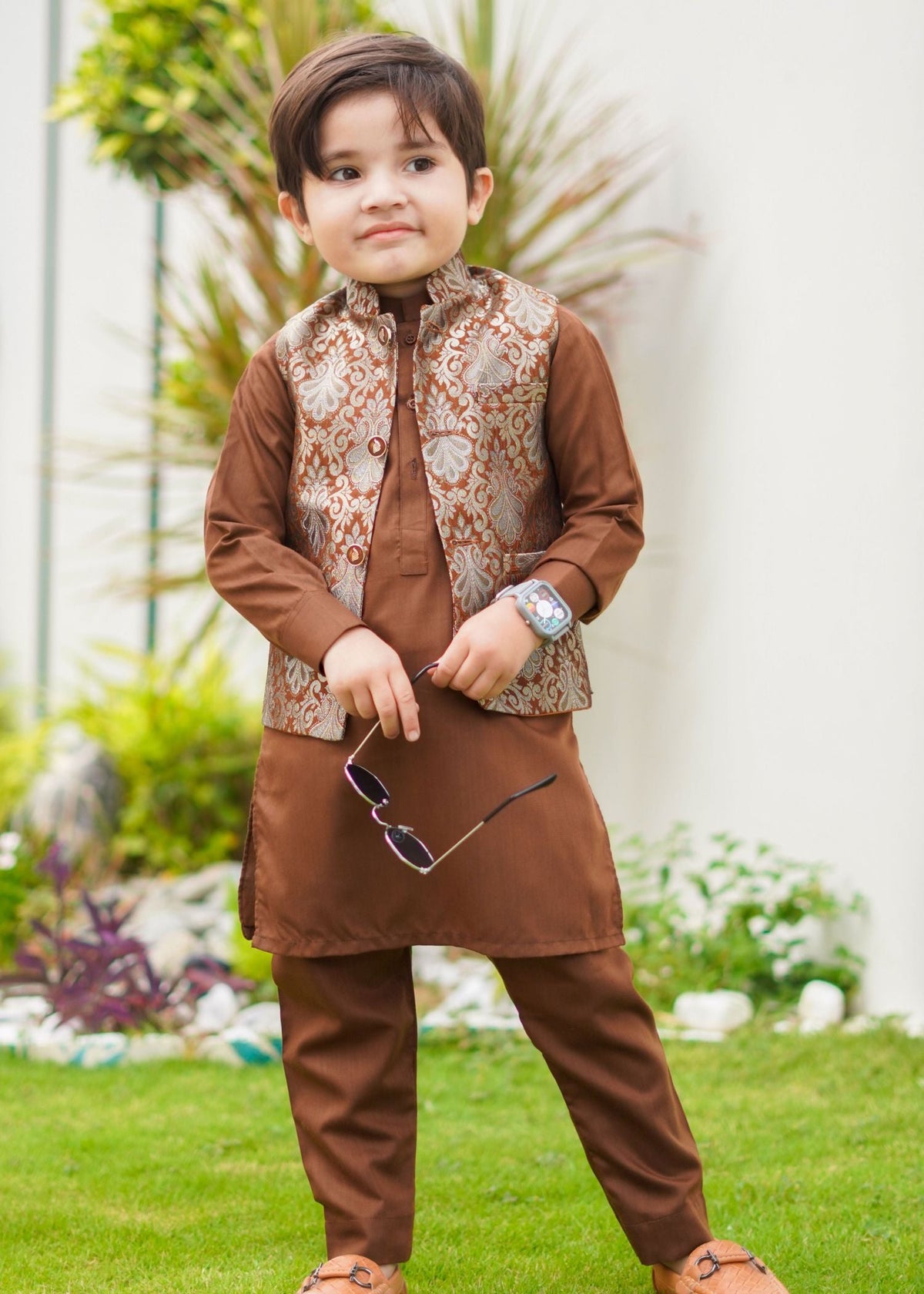 Gold Brown only Waistcoat EW16 Main image