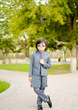 Zink Grey Waistcoat Suit-AHW-001