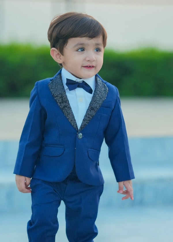 4pcs Sequence Blue suit (Coat+Pant+Shirt+Bow) - SCP 008