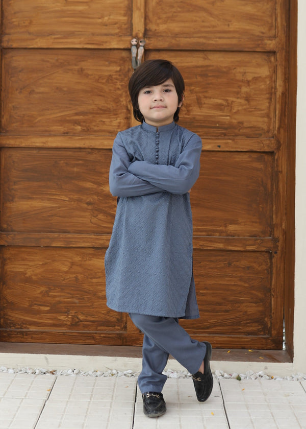 Cool Grey chicken Kurta Trouser - KE 036