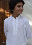 Porcelain White chicken Kurta Trouser - KE 039