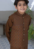 Earth Brown Waistcoat Suit-AHW-029
