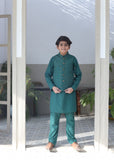 Jungle Green Waistcoat Suit-AHW-036