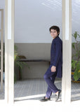 Yale Blue Waistcoat Suit-AHW-030