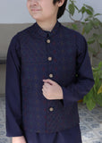 Yale Blue Waistcoat Suit-AHW-030