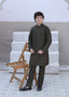 Olive Green Waistcoat Suit-AHW-028