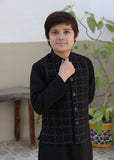 Charcoal Black Waistcoat Suit AHW-039