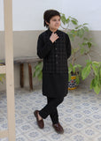 Charcoal Black Waistcoat Suit AHW-039