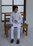 Off White Waistcoat Suit AHW-041