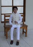 Off White Waistcoat Suit AHW-041