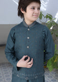 Teal Green Waistcoat Suit-AHW-026