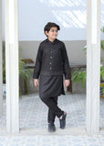 Caviar Black Waistcoat Suit-AHW-031