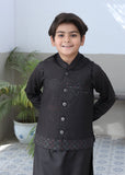 Caviar Black Waistcoat Suit-AHW-031