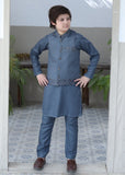 Shadow Blue Waistcoat Suit-AHW-035