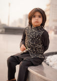 Leaf Black Embroidered Waistcoat Suit - V26