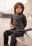 Leaf Black Embroidered Only Waistcoat - V26