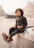 Leaf Black Embroidered Only Waistcoat - V26