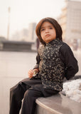 Leaf Black Embroidered Only Waistcoat - V26