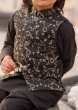 Leaf Black Embroidered Only Waistcoat - V26