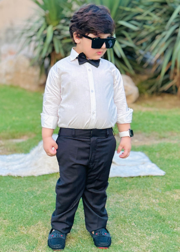 3Pieces Black Set (Shirt + Pant + Bow)
