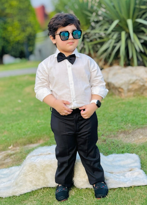 3Pieces Black Set (Shirt + Pant + Bow)