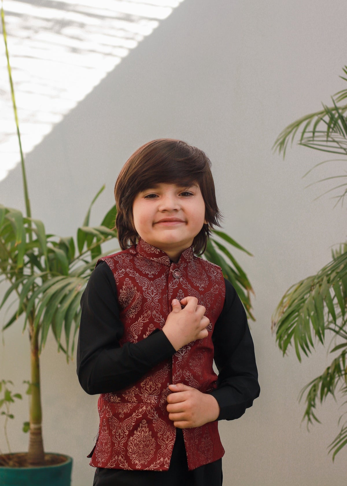 Maroon Waistcoat Suit EW 69