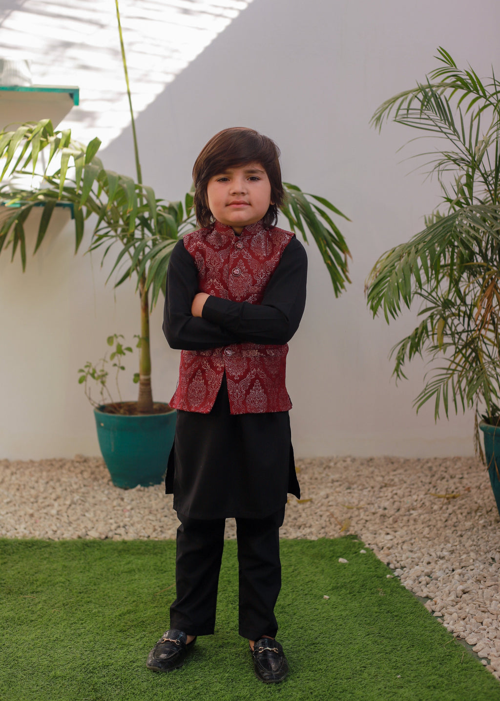 Maroon Waistcoat Suit EW 69