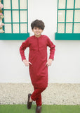 Crimson Red Kurta Trouser - KE 054