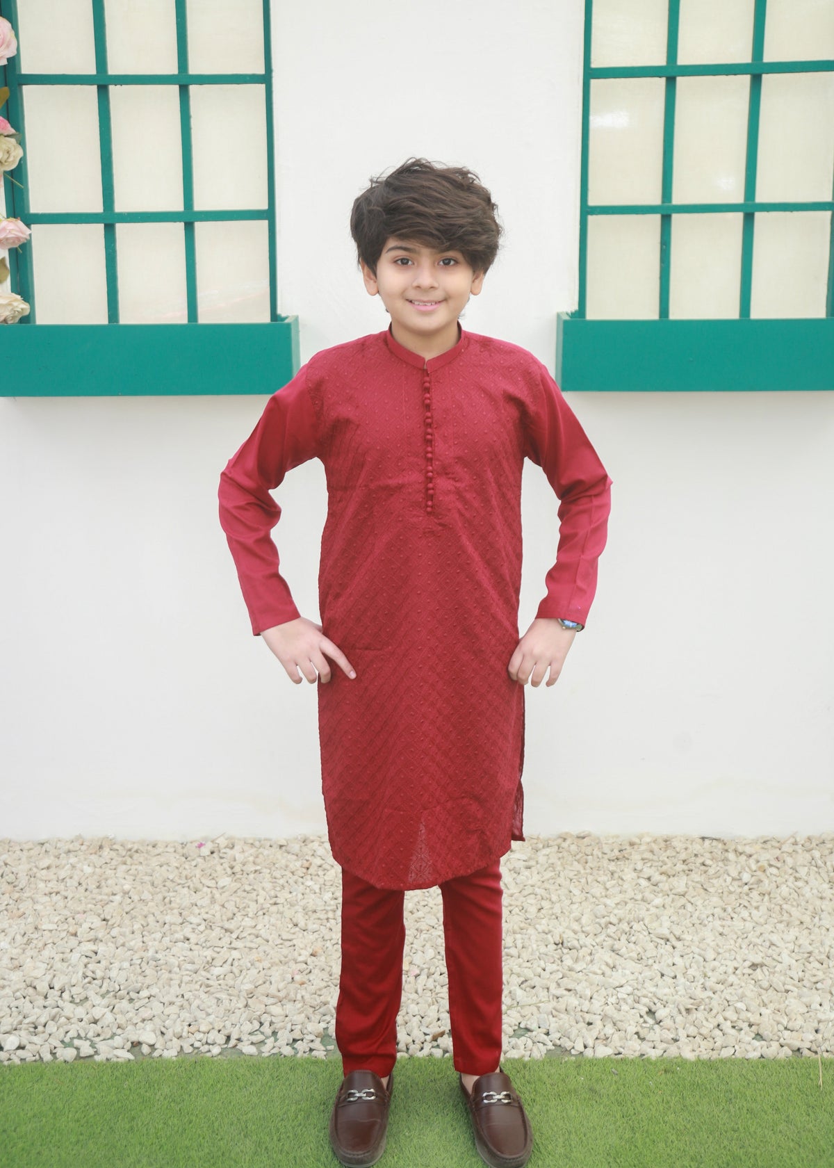 Crimson Red Kurta Trouser - KE 054 Main image