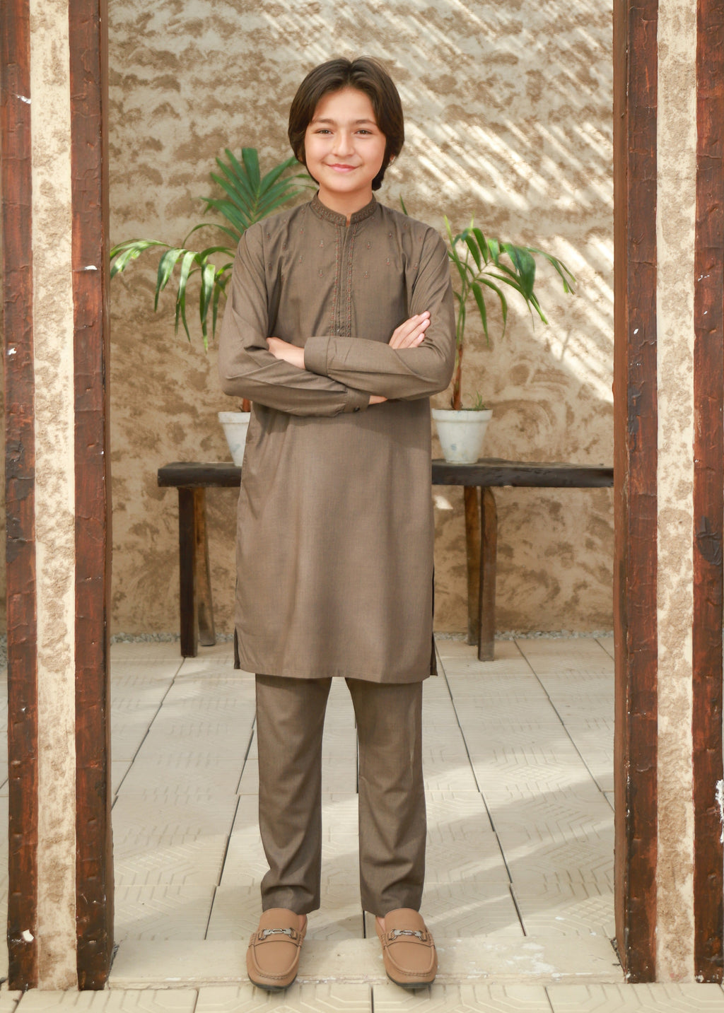 Tan Brown Kurta Trouser KT 132