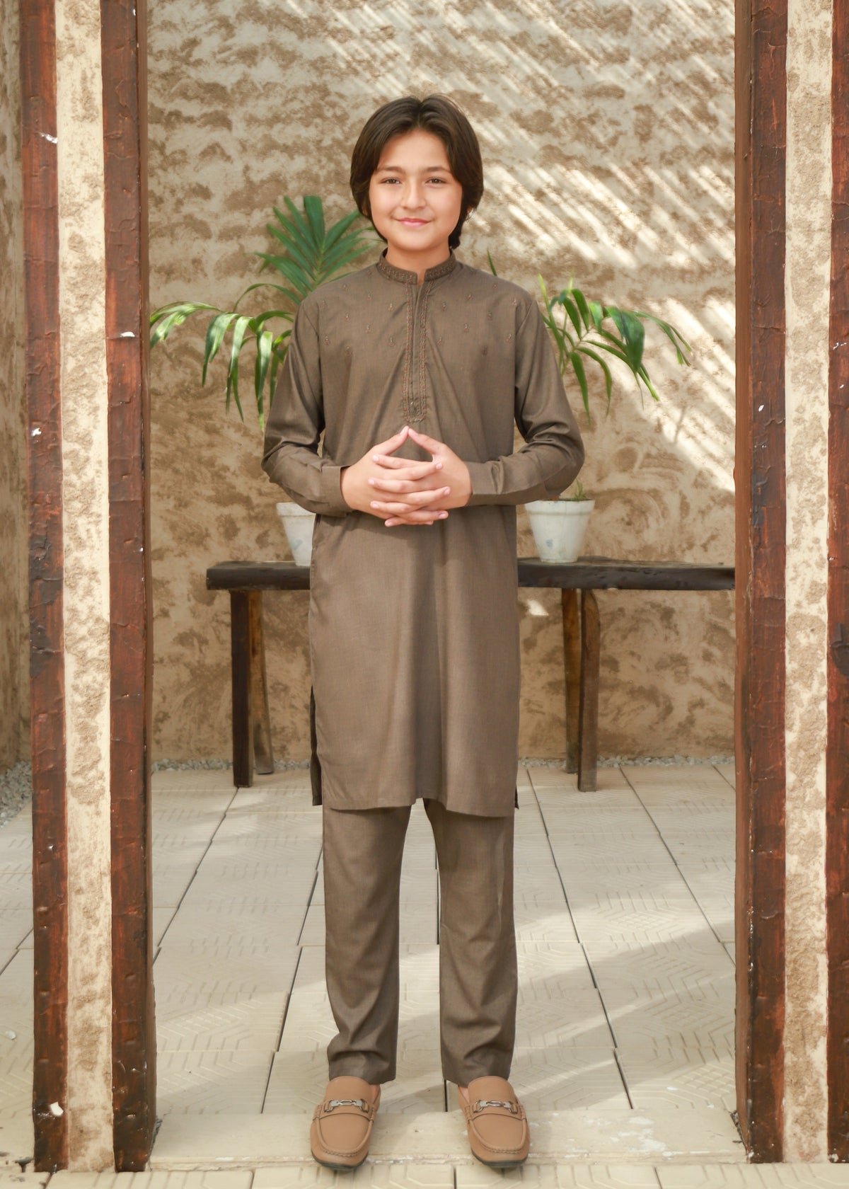 Tan Brown Kurta Trouser KT 132