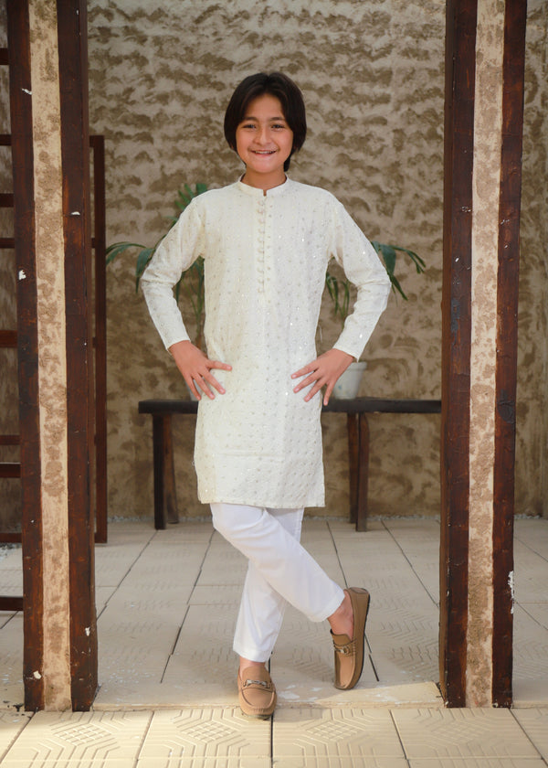 Cream Emb Kurta KT 148