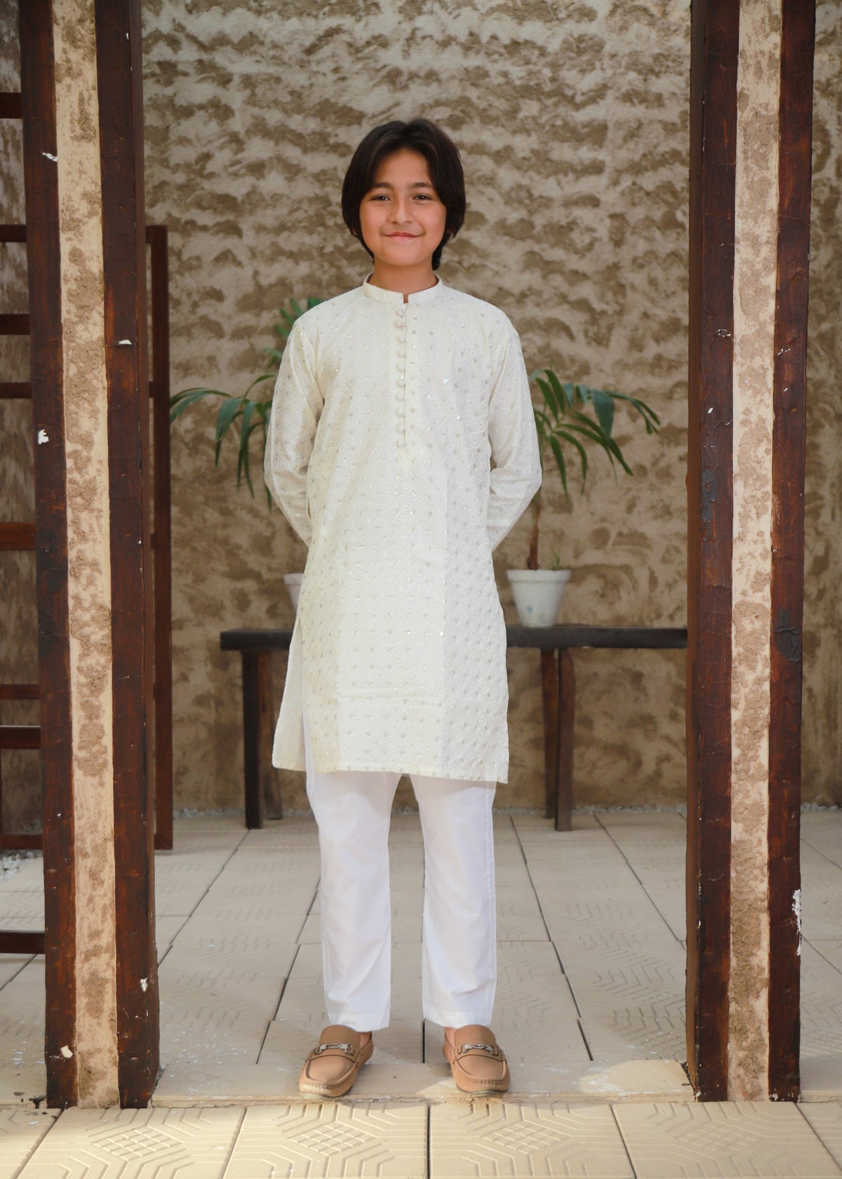 Cream Emb Kurta KT 148