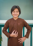Hazeelwood Brown Embroidered Kurta Trouser AH 051