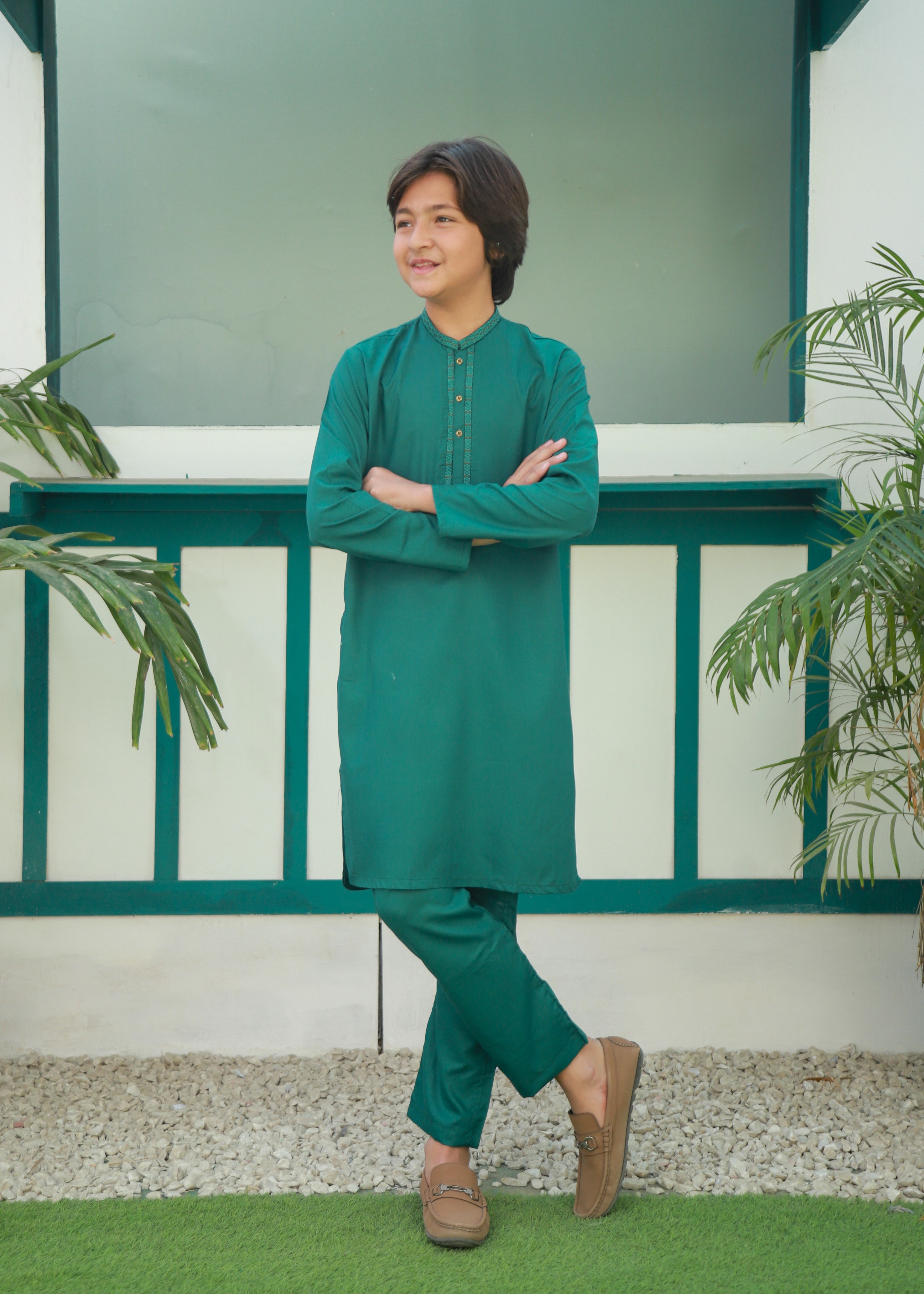 Green Kurta Trouser AH 061 Secondary image