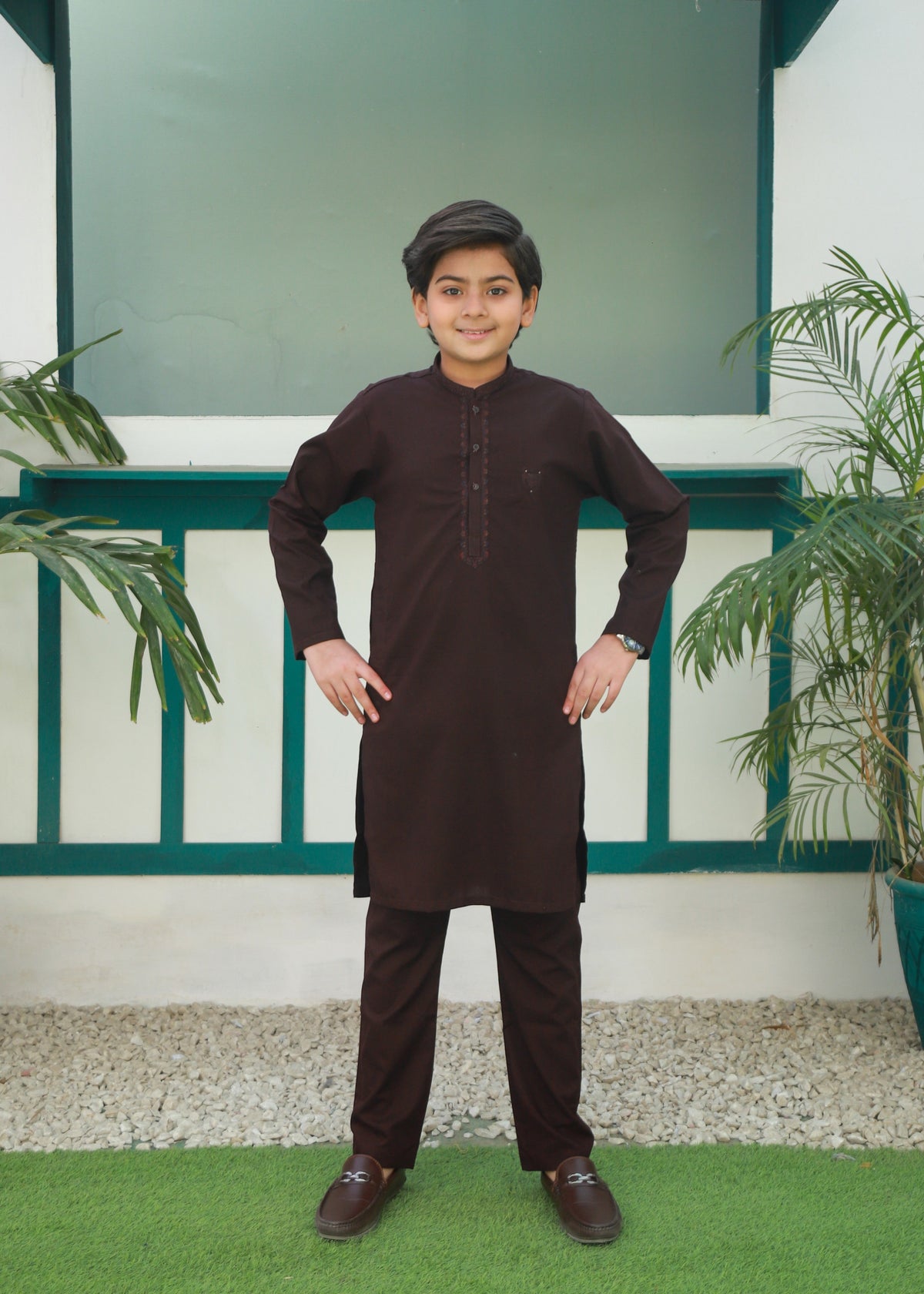 Chocolate Brown Kurta Trouser AH 066
