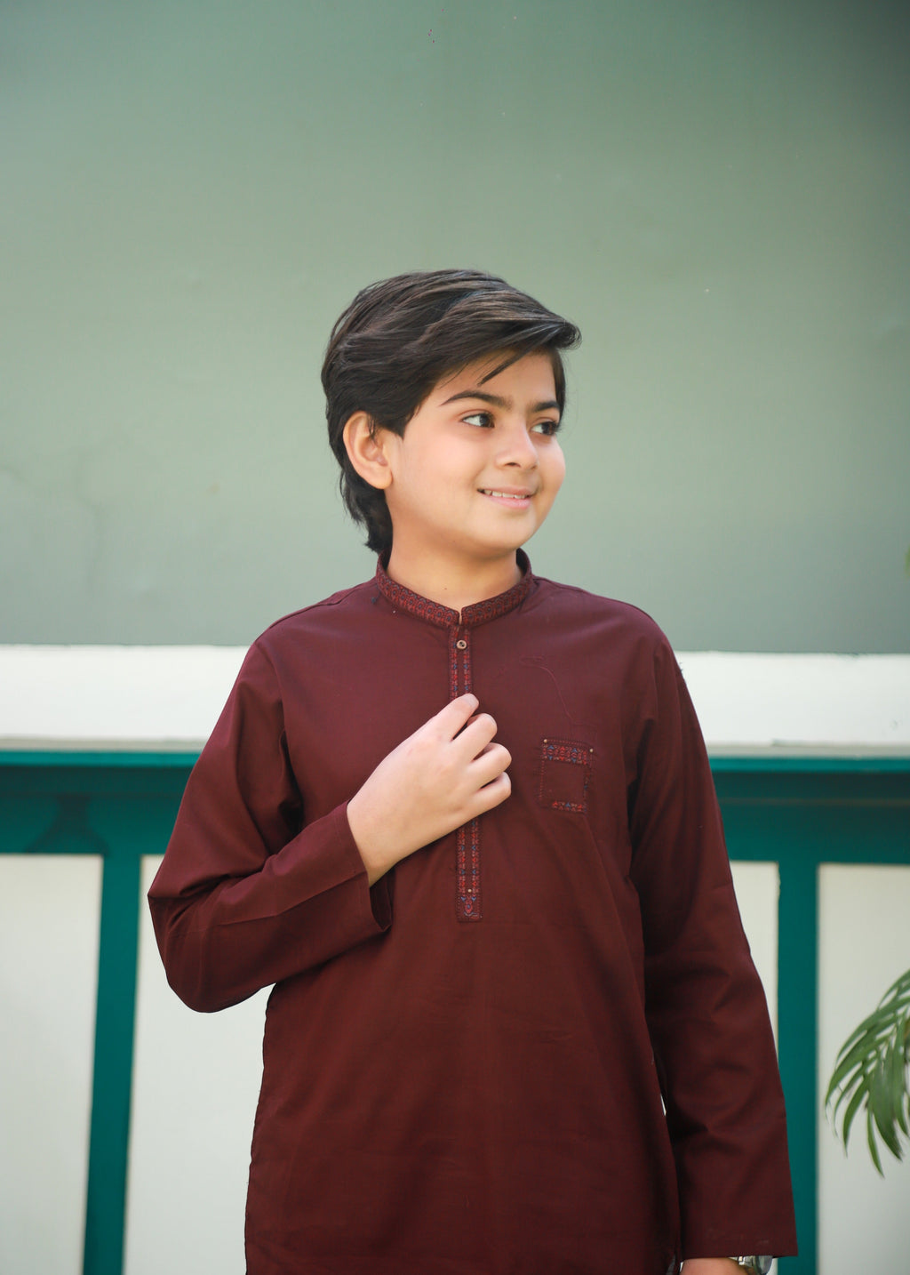 Maroon Kurta Trouser AH 075