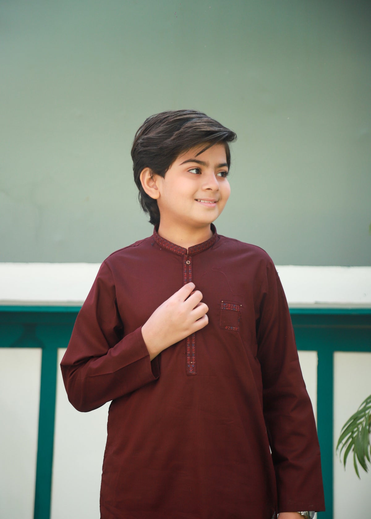 Maroon Kurta Trouser AH 075
