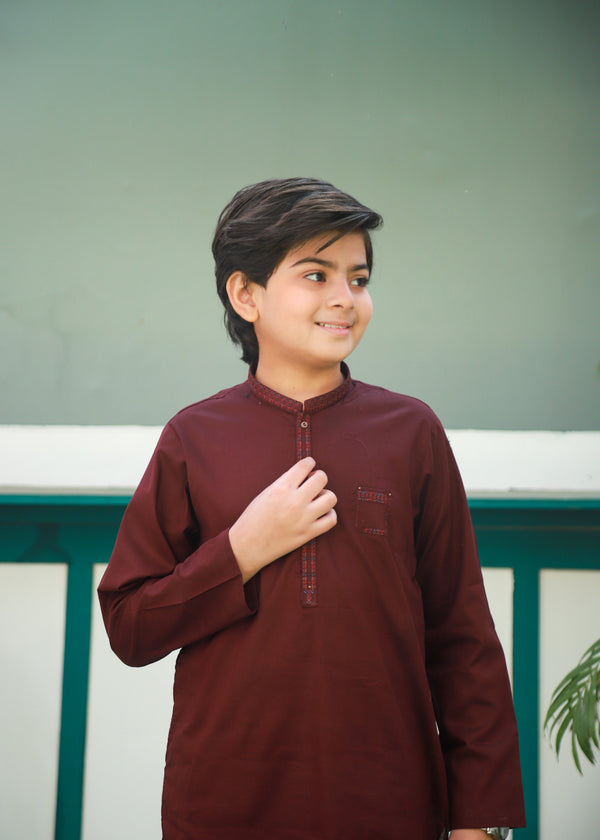 Maroon Kurta Trouser AH 075