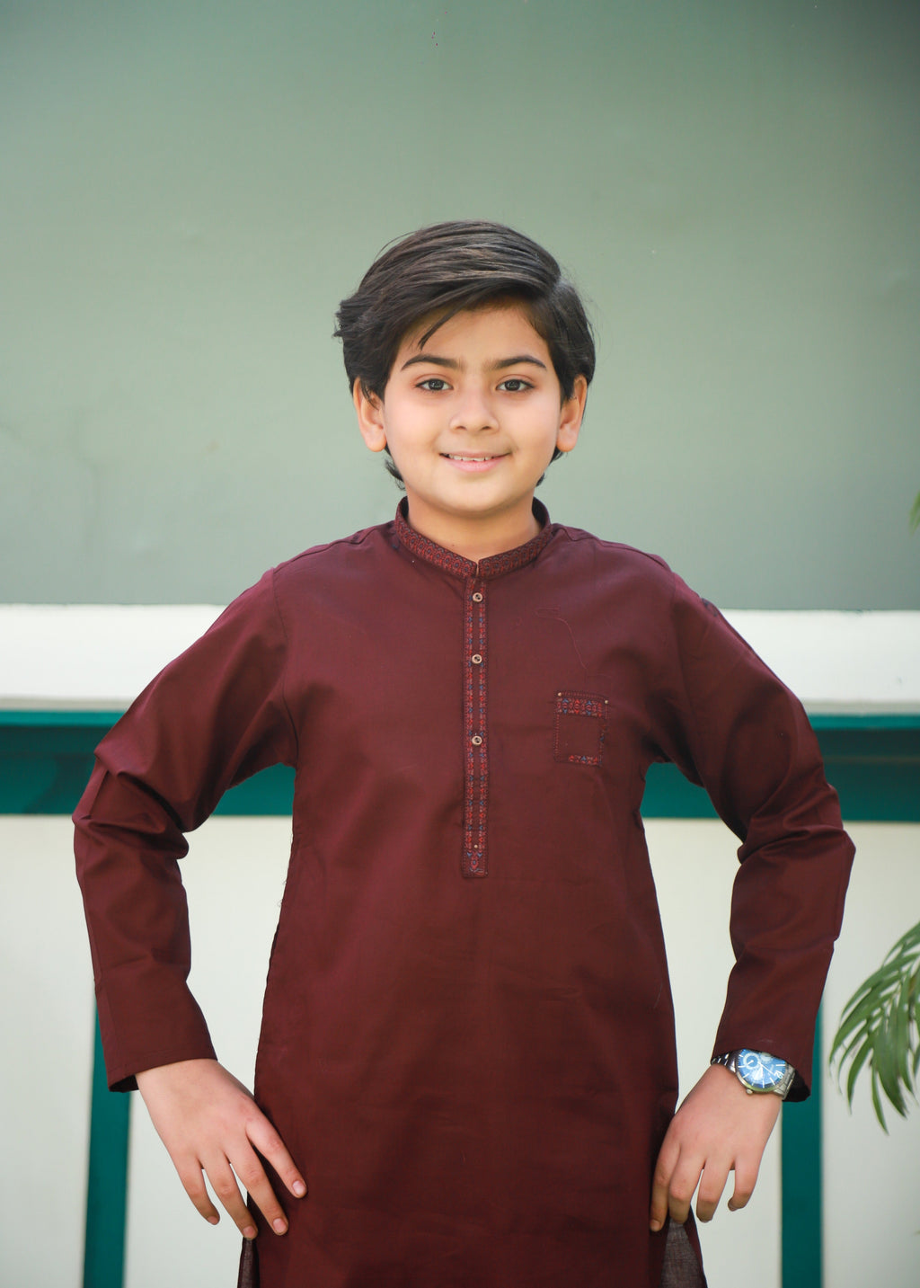 Maroon Kurta Trouser AH 075