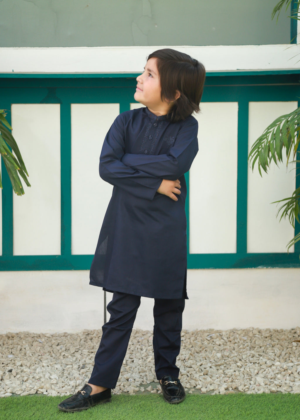 Prussian Blue Kurta Trouser AH 082
