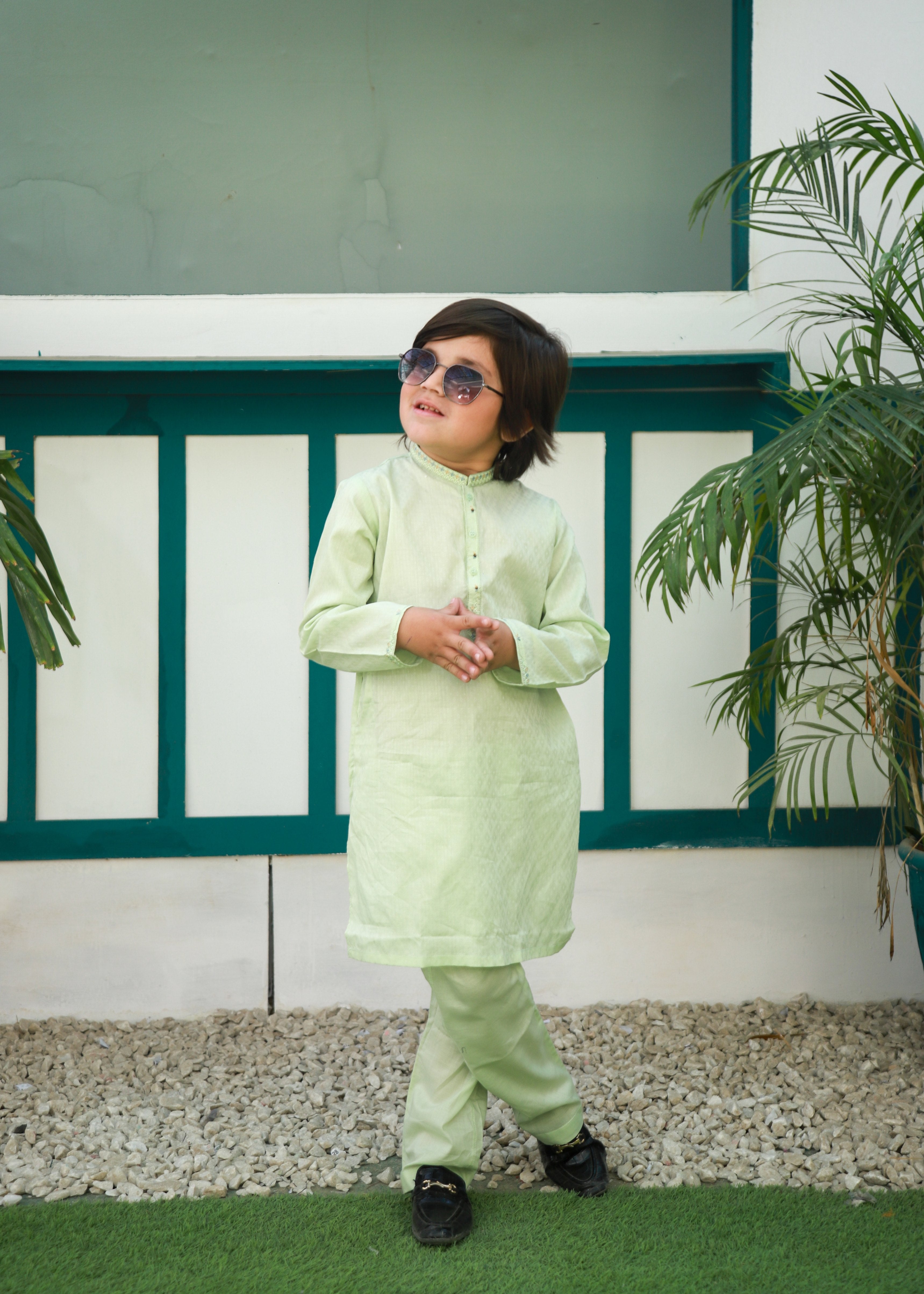 Pistachio Green Kurta Trouser AH 083 Secondary image