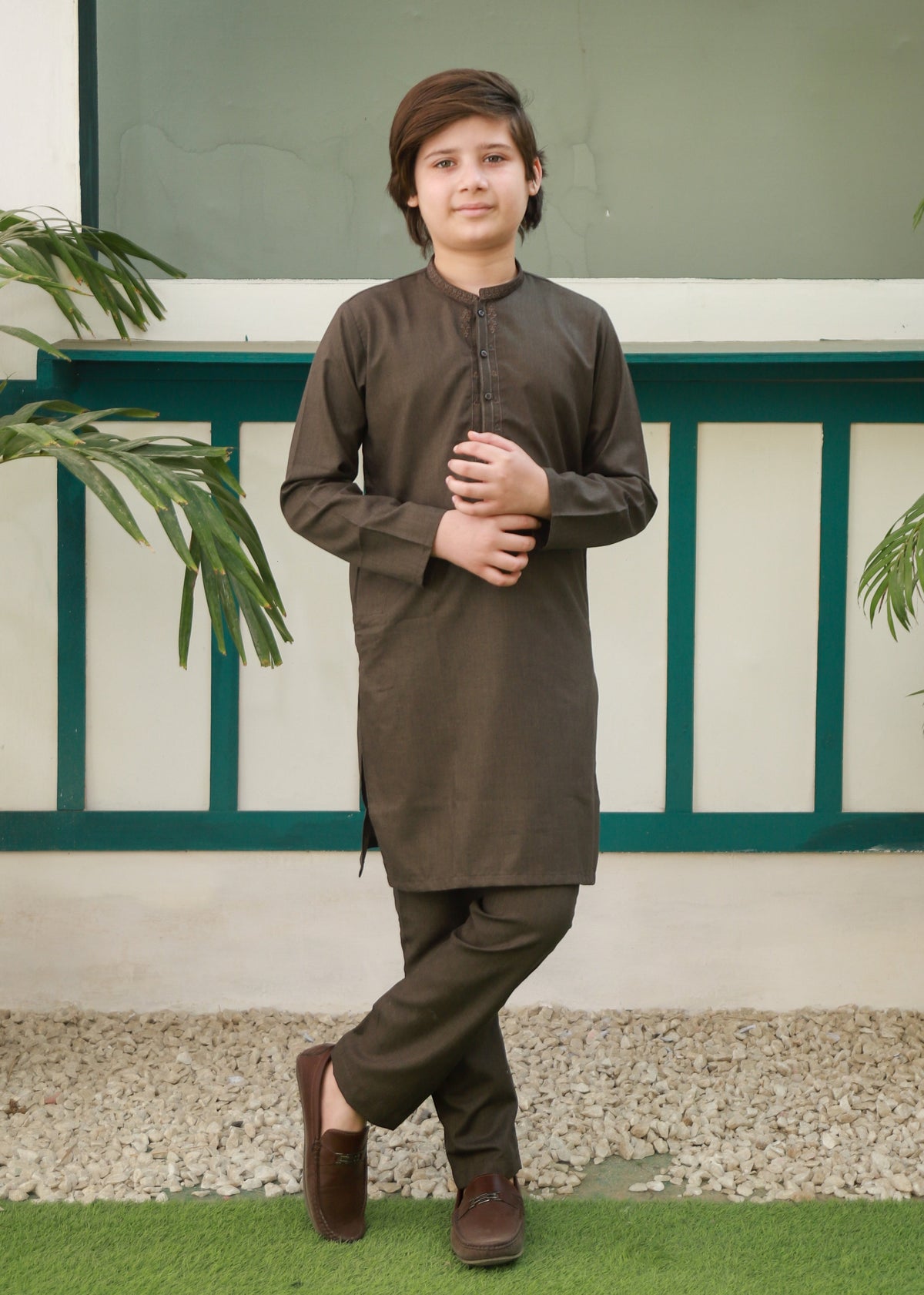 Olive Green Kurta Trouser AH 090