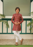 Maroon And Gold Sherwani S41