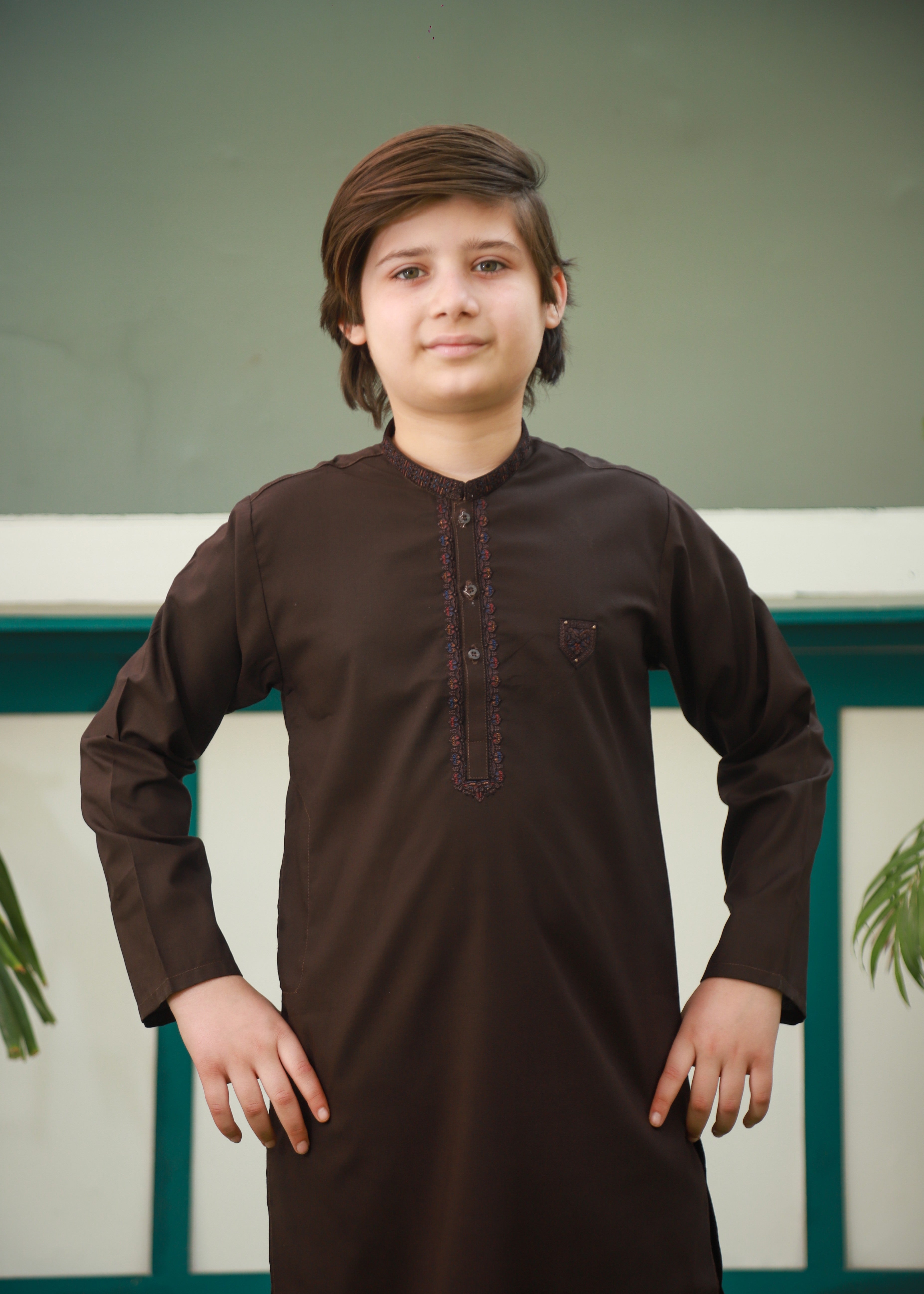 Dark Brown Kurta Trouser AH 091 Secondary image